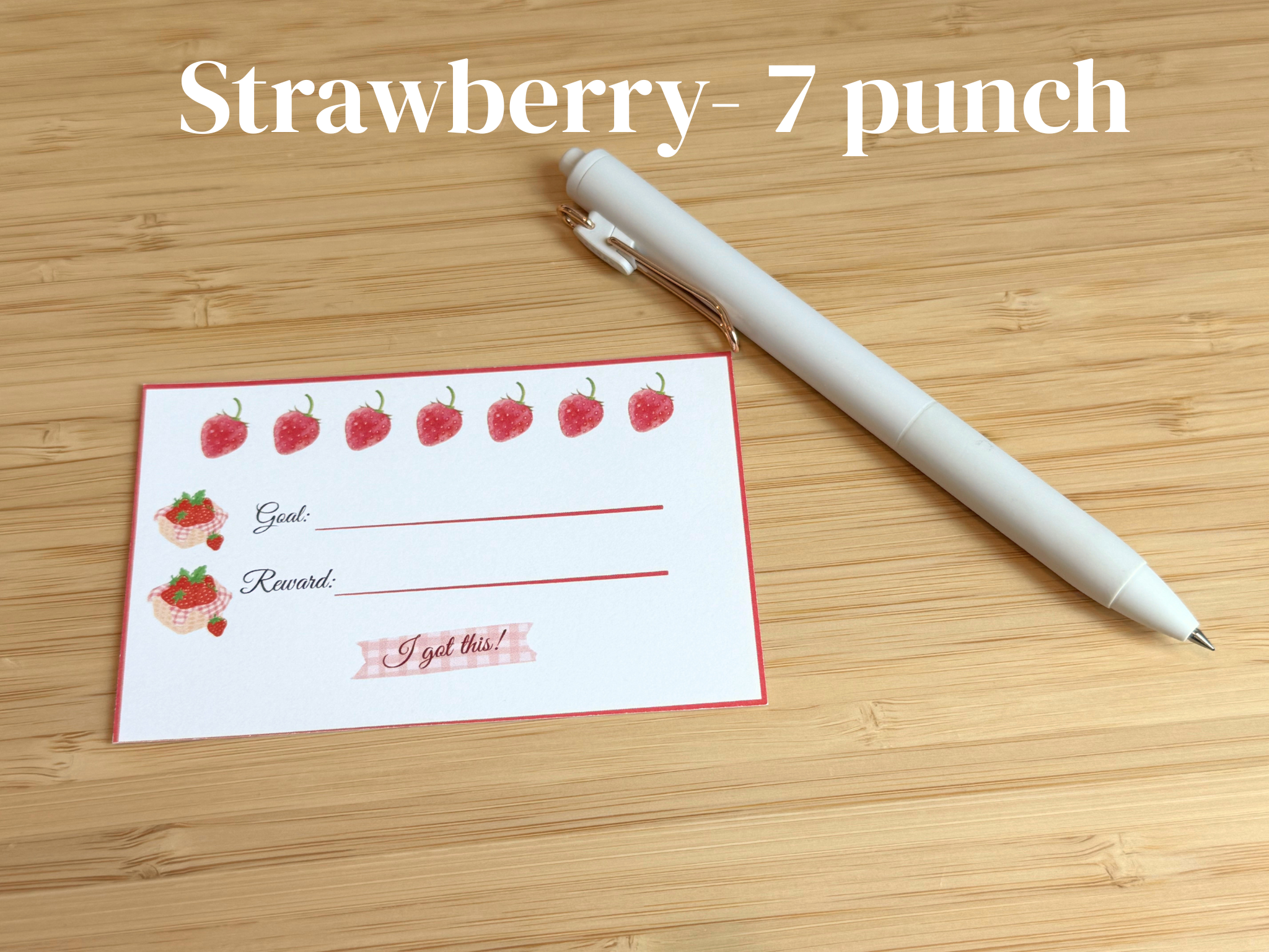Goal Punch Card- Physical Set of 5 Cards Shipped by Mail - Image 2