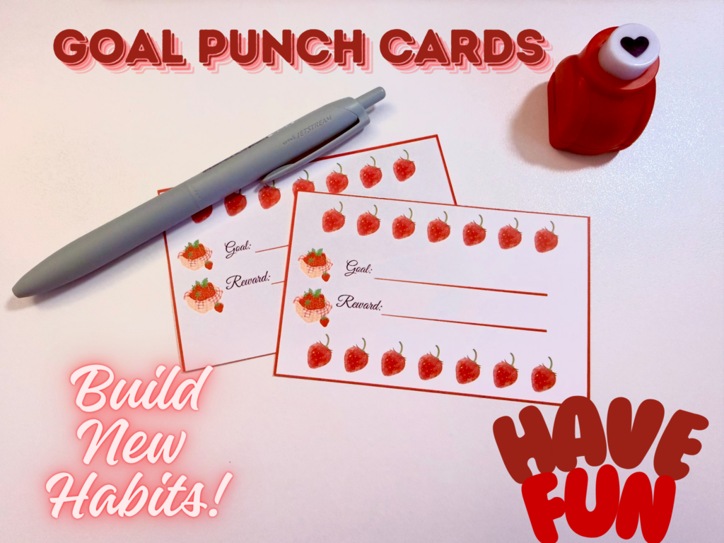 Goal Punch Card- Physical Set of 5 Cards Shipped by Mail