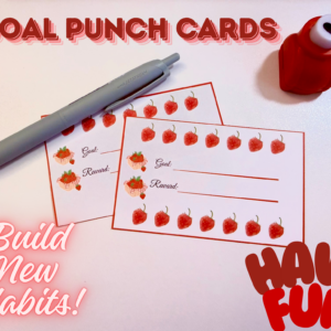 Goal Punch Card- Physical Set of 5 Cards Shipped by Mail